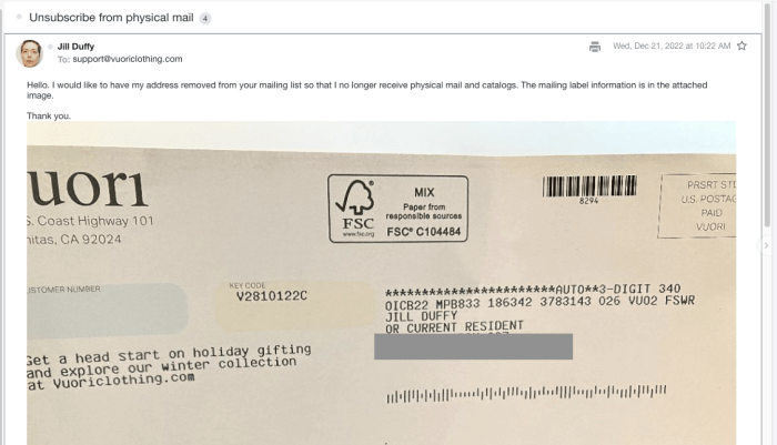 How to stop receiving mail from previous owner