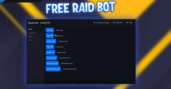 Discord ui raid bot screenshots How to raid servers using lacuna discord bot