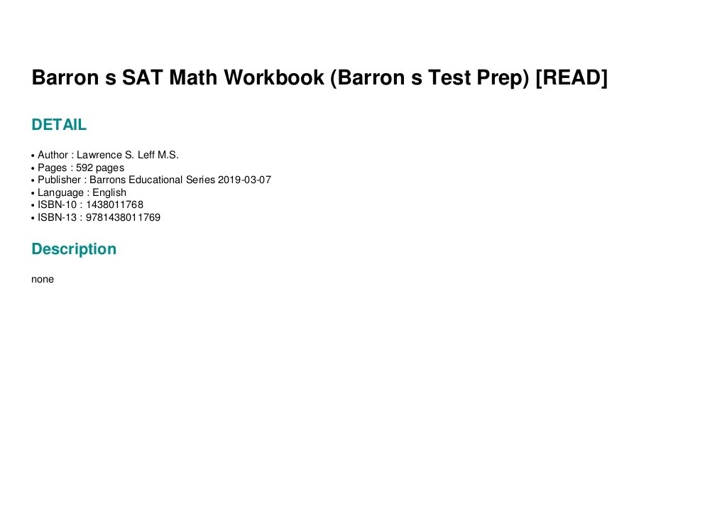 How to access answer key for barron's test prep