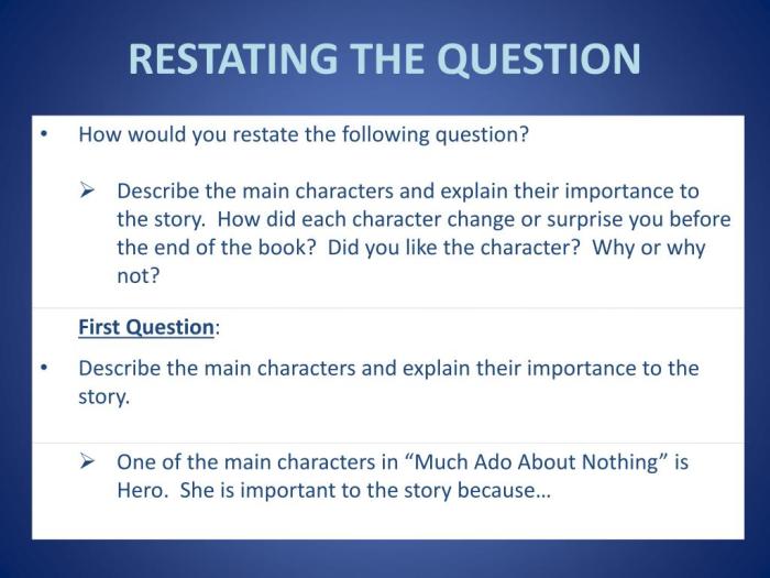 How to restate a question